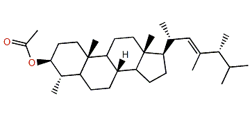 (22E,24R)-4a,23,24-Trimethyl-5a-cholest-22-en-3b-yl acetate
